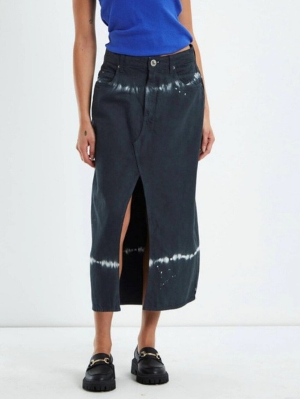 One Teaspoon Rocko Maxi Length Denim Skirt, Sz 25 NWT